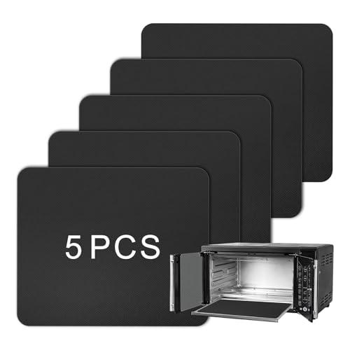 5 Pcs Reusable Air Fryer Crumb Tray Liners Compatible with Gourmia GTF7460 Toaster Oven Air Fryer Combo, Heat Resistant Nonstick Teflon Drip Pan Liners for Gourmia Accessories