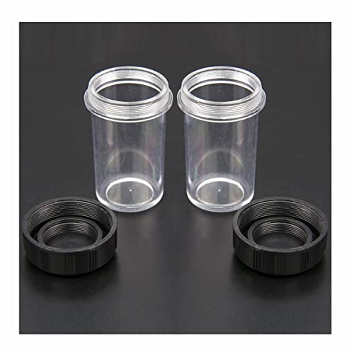 顕微鏡キット 対物レンズボックス プラスチック顕微鏡対物レンズホルダーボックス 45mm/60mm 保護ケース RMSスレッド 顕微鏡レンズアダプター(4 PCS 60mm)