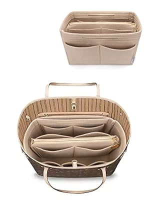 LEXSION Organizador de fieltro para bolso con cremallera, ajuste Speedy Neverful PM MM, 1-Beige, L | Ya disponible en tu tienda friki favorita! En mundofriki.es!