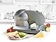 DOMO DO521S Allesschneider - Brotschneidemaschine für Brot, Aufschnitt oder Käse - Mit stufenlos einstellbarer Schnittstärke Ø 19 cm - bis 15 mm - Grau