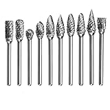 MABUARN 10PCS Tungsten Carbide Rotary Burr Set Double Cut, 1/8'(3mm) Shank Cutting Burrs Tool for...