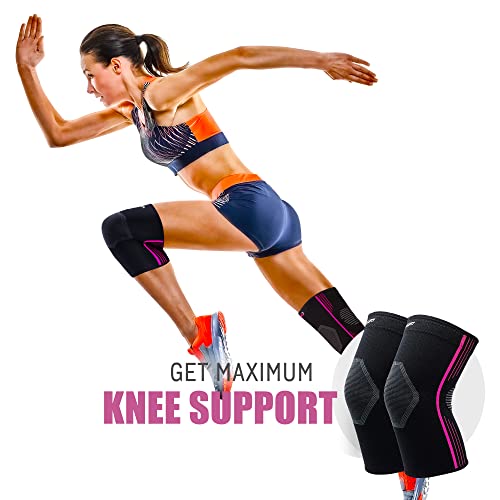 Neoally® - Plus Size Knee Sleeve For Women, Medical-Grade Knee Support For Knee Pain, Power Lifting Knee Sleeves, Durable Compression Knee Sleeve, Purple, Xl, Pack Of 1 #TOP1