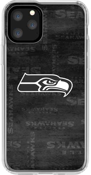 Skinit Clear Phone Case Compatible with iPhone 11 Pro - Officially Licensed NFL Seattle Seahawks Black & White Design