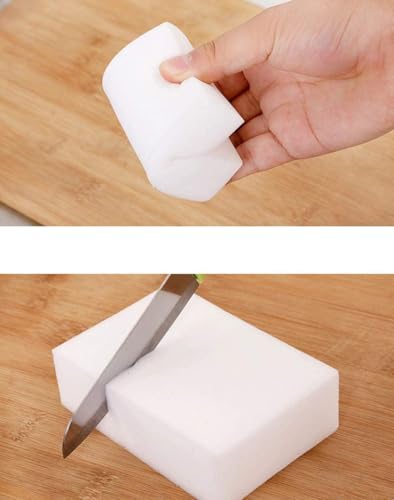 Image of White Foam Magic Sponge Eraser, Multipurpose Cleaning Pads for Kitchen, Bathroom, Walls, Tiles, Shoes & Household Stain Removal, Reusable Cleaning Sponge (Pack of 4)