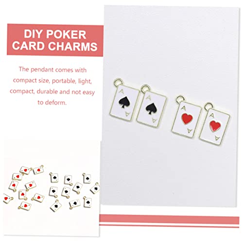 VILLCASE 30 Pçs Pingente De Pôquer Amuleto Colar Joias Para Artesanato Pulseira Chaveiro Pingentes P
