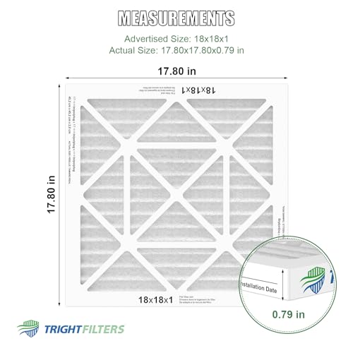 Image of TRIGHTFILTERS 18x18x1 Air Filter 4 Pack, MERV 8 Pleated HVAC Furnace Filter