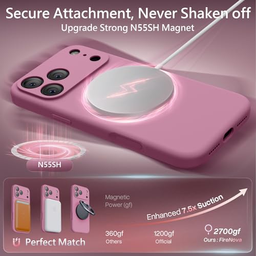 Image of FireNova Magnetic for iPhone 17 Pro Case, Compatible with MagSafe, [Integrated Silicone Camera Control Button] [Camera Protection] Anti-Scratch Microfiber Lining Phone Case, 6.3 inch, Lilac Purple