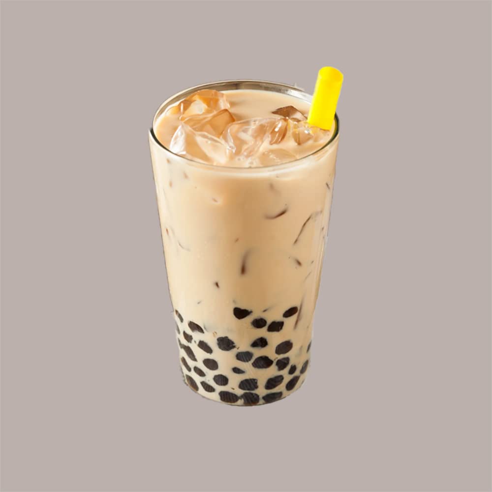 Lucgel Kit Bubble Tea (100 Pz Bicchiere Plastica PET 500cc (0,4 L alla Tacca) + 100 Coperchio Cupola con Foro + 100 Cannucce Incartate)