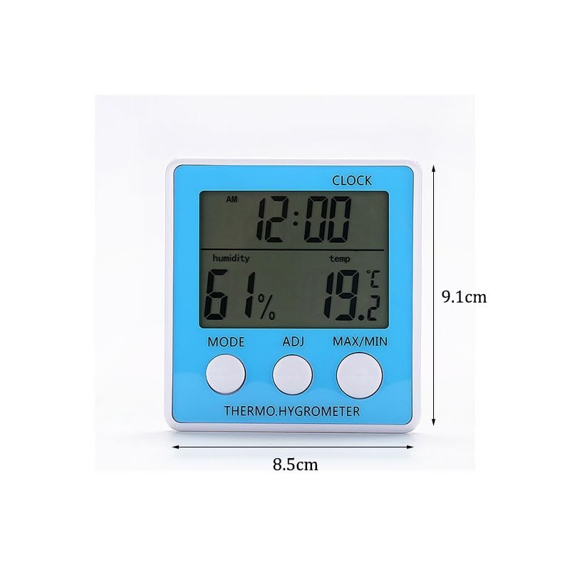 ABS Indoor Electronic Thermometer Hygrometer with Clock Household Temperature Humidity Meter
