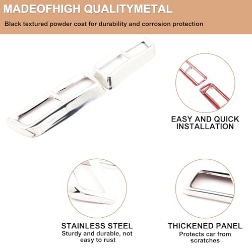 Tail Throat Exhaust Outputs Frame Cover Compatible with Cadillac Escalade 2021 2022 2023 2024,Stainless Steel Rear Bumper Cylinder Exhaust Pipe Cover Decorate Car Exterior Accessories (Silver) by TerIourfou - Image 5