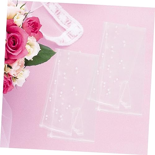 1Pair Elegant Pearl Tulle Gloves for Bride Soft Lace Evening Arm Sleeves Breathable Mesh Veil Gloves for Weddings Anniversaries and Formal Events Comfortable and Stylish Wedding4