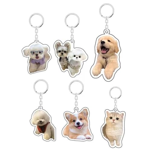 Eletizy Personalized Photo Dog Cat Acrylic Keychain Custom Keyring Backpack Pendant Gift thumb #4