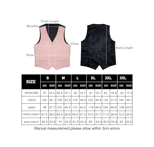 Men’s Slim Fit Suit Vest and Tie Set – Solid Color Wedding Waistcoat Suit with Decorative Gold Ring4