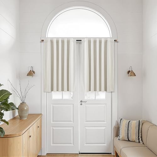 Nanspring 100% Blackout Linen Curtains Tier 30 Inch Long for Cafe Cream by Nanspring - Used condition - Image 8