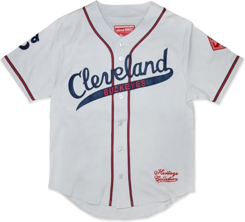 Big Boy Cleveland Buckeyes S2 Heritage Mens Baseball Jersey [Grey - 5XL] - ID#67399