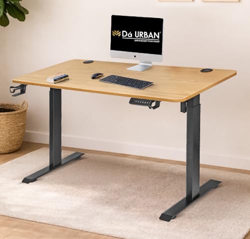 Image of Da URBAN Electronic Height Adjustable Desk Ergonomic Controller Work from Home with 3 Presets | 1 Year Warranty | (48 * 24) Inches Desk Table (Brown)