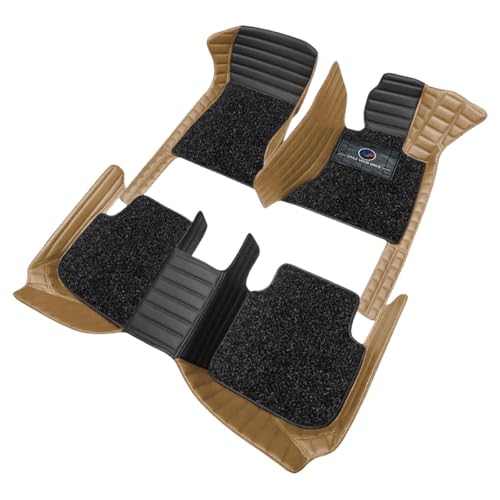 Image of Autofurnish Combination 9D Car Mat Full Set for Mahindra XUV700 (6 Seater) 2024 || Luxury Leather Dual-Stitch Full Set 9D Car Floor Mat || 100% Waterproof || Color : Black FR-Chamois