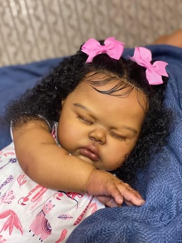 Muñeca Reborn Bebé Biracial Negra 19 Pulgadas miniatura 3