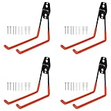 【Hochwertiges Material】Unsere Garagenhaken wandhaken sind aus dickem Stahl, stark und stabil. Die orangefarbene rutschfeste Gummibeschichtung wurde entworfen, um die Gegenstände fest zu halten, ihre Oberflächen vor Kratzern oder Beschädigungen zu schützen und zu verhindern, dass die Garagenaufbewahrungshaken rutschen und rosten.