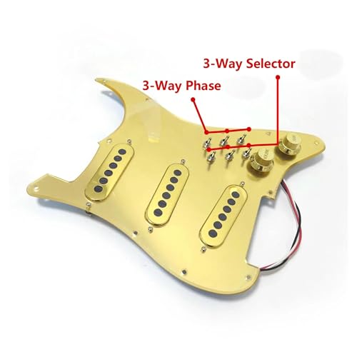 Pickguard pré câblé guitare électrique avec plaque de protection et bascule dorée - 3
