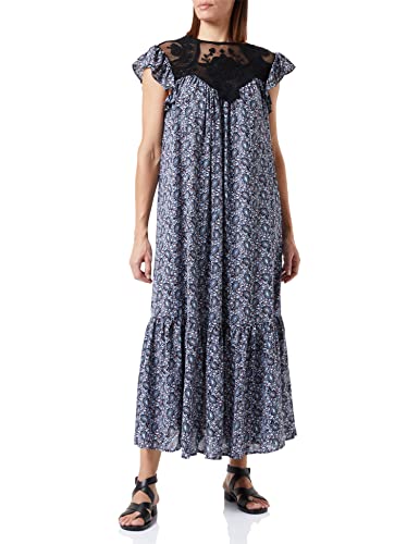 usha FESTIVAL Robe, Noir et Multicolore, M Femme Cover