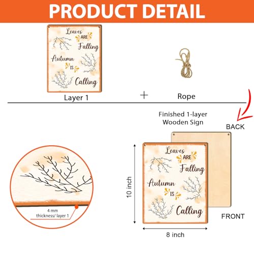 Image of DIY Leaves are Falling Autumn is Calling Handprint Sign, Baby First Fall Keepsake Gifts from Newborn Babies Kids Toddlers for New Mom Dad, Footprint Wall Hanging Decor, Art Craft School Activities