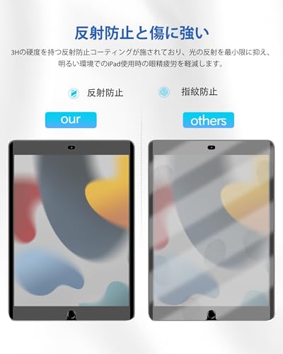 iPad 9th/8th/7th Generation 10.2インチ専用ペーパーライクフィルム着脱式、マットPETフィルム2021年/2020年/2019年発売の第9世代/第8世代/第7世代iPad (10.2インチ)用、紙のような書き心地と描き心地、反射防止および傷防止、取り外し可能で再利用可能
