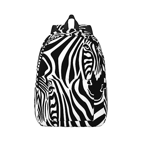 Sac à dos ordinateur portable zébré noir S compact et léger pour le quotidien
