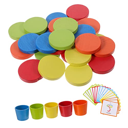 Toddmomy 5 Conjuntos Brinquedos De Reconhecimento De Cores Triagem De Cores Montessori Copos De Clas