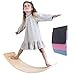 HUMANCE Balance Board Kinder mit 3 Filzfarben | Holz zum Balancieren für Montessorie Brett Motorik- und Koordinationstraining Wackelbrett als Wobbleboard 83x30x15 cm