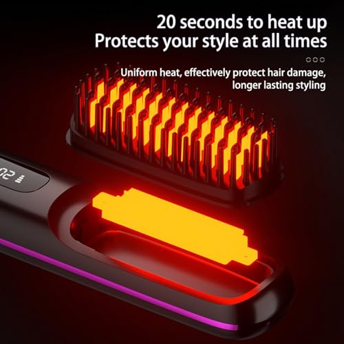 Cepillo Alisador de Pelo Portátil Inalámbrico con Display LED miniatura 4