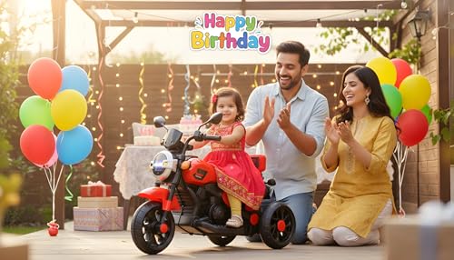 Image of Wishmaster Ride Xtreme Red Electric Bike for Kids Battery Operated Ride-On with Bluetooth, MP3, LED Lights & Foot Accelerator | Made in India (Age 1-5 Years)