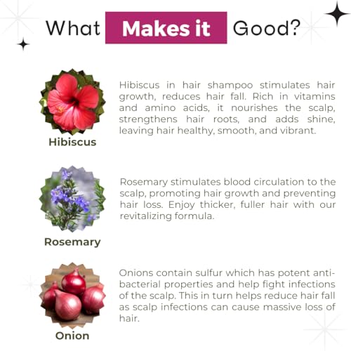 Image of KHADI Hibiscus, Rosemary & Onion Shampoo | Reduces Hair Fall & Promotes Growth | For Women & Men | Sulfate, SLS & Paraben Free | 210 ML