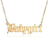 coadipress Old English Babygirl Necklace for Women Unique 18k Gold Silver Plated Adjustable Words...