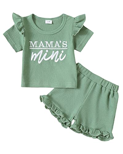 Image of Mioglrie Newborn Baby Girl Clothes Romper Shorts Set Cute Infant Summer Outfits Cotton Baby Clothes for Girls