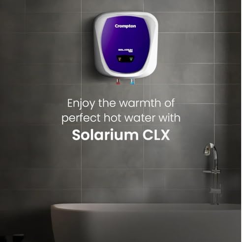 Image of Crompton Solarium CLX 25-LTR 5 Star Rated Storage Water Heater (Geyser) with Free Installation and Connection Pipes ASWH-4925(Blue and White)
