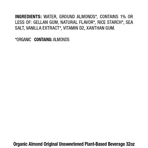 Pacific Foods Organic Almond Non-Dairy Beverage, Unsweetened Original,Keto Friendly, 32-Ounce (Pack Of 12) #TOP4