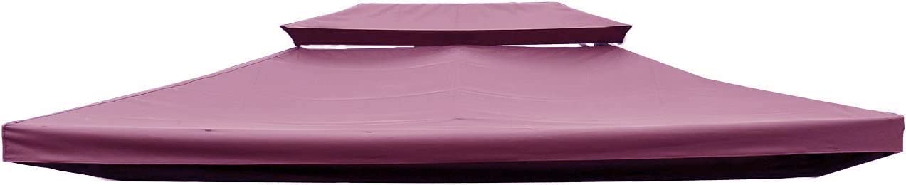 WASSERDICHT Ersatzdach 3x4m Dach 340g für Pavillon Kaminabzug Pavillondach PVC (Bordeaux #46)
