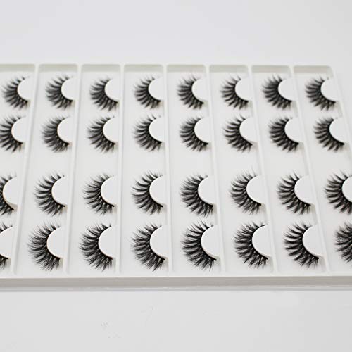 Dedila 16Pairs Handmade Natural 3D Mink False Eyelashes Short Daily Fluffy Soft And Lightweight Makeup Volume Eye Lashes Extensions Reusable Stripe Lashes (A03) #TOP2