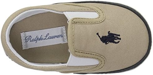 POLO RALPH LAUREN Kids Baby-Boy's BAL Harbour II Sneaker, Khaki, 8 Medium US Toddler | Image 4