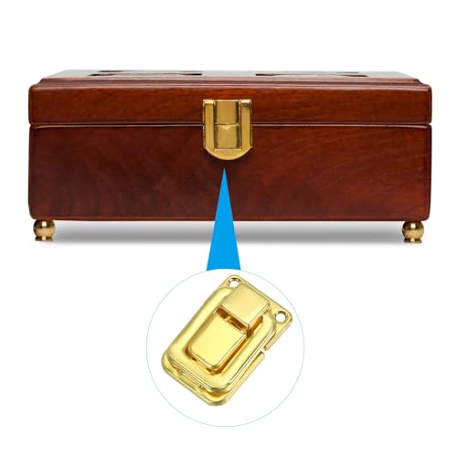 Image of PATIKIL Toggle Catch Lock 1.5 inch x 1 inch, 18 Pack Metal Buckle Hasp Lock Latch Clasp for Jewelry Box Wooden Case Decoration, Gold