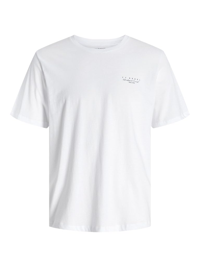 JJ REBEL Jrebian Tee SS Crew Neck, White, M