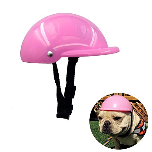 Gorgester Pet Dog Helmet Cap Hat ABS Plastic Doggie Puppy Riding Motorcycles Bike Helmet Sun Rain Protection for Small Pet (S, Pink)