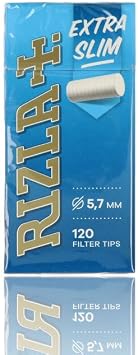 RIZLA Extra Slim Filter Sticks 5.7mm Diameter 120 Filters Per Pack 1 Box (20 Packs)