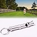 Silver Adjustable Ultrasonic Dog Whistle,Easy to Carry Dog Whistle Keychain,Stainless Steel Portable Whistle Pet Whistle Supersonic Whistle Dog Whistles for Pet Training,Training and Behavior Aids