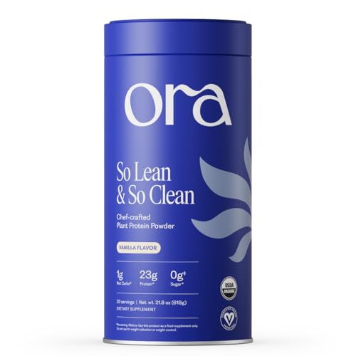 Ora Organic Plant-Based Protein Powder - 23g Protein for Women and Men - Vanilla Flavor 20 Servings, Vegan, Clean Protein, Third-Party Tested, Gluten-Free - 20 Servings