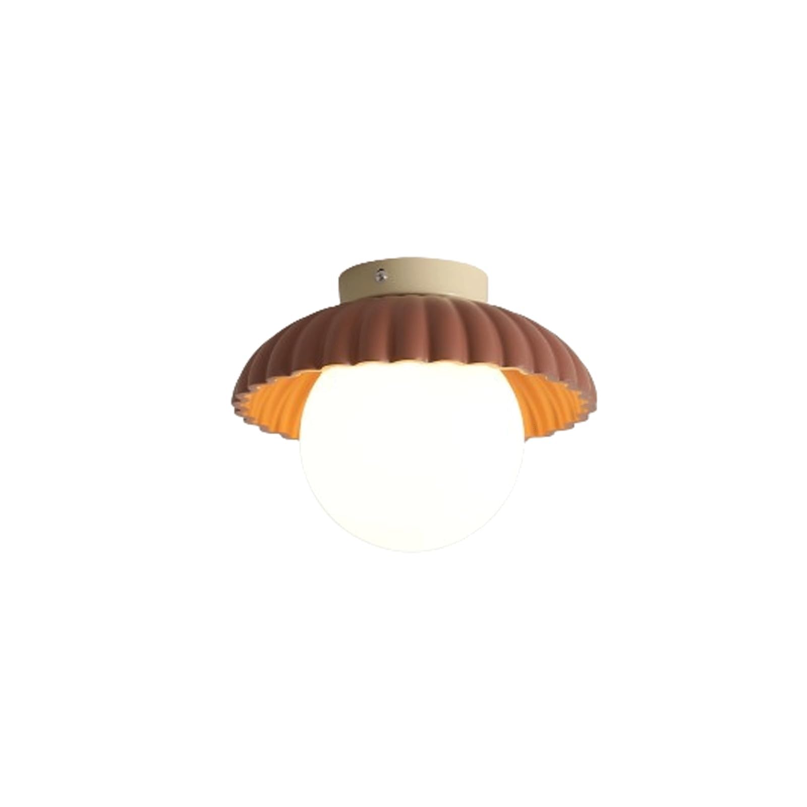PLQWUJD Exquisite Chandelier Globe Ceiling Light Fixture Glass Ceiling Lamp Semi Flush Mount Lighting Metal Close to Ceiling Light Cream Chandelier Corridor(Orange)