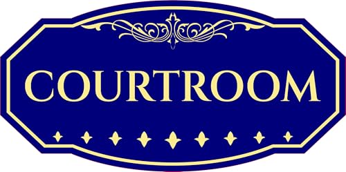 Victorian Plus Courtroom Wall or Door Sign - Blue | Legal and Courtroom Signage - Large