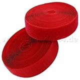  4m Klettband (Flausch und Haken), 50mm breit, Farbe: rot - zum Aufnaehen