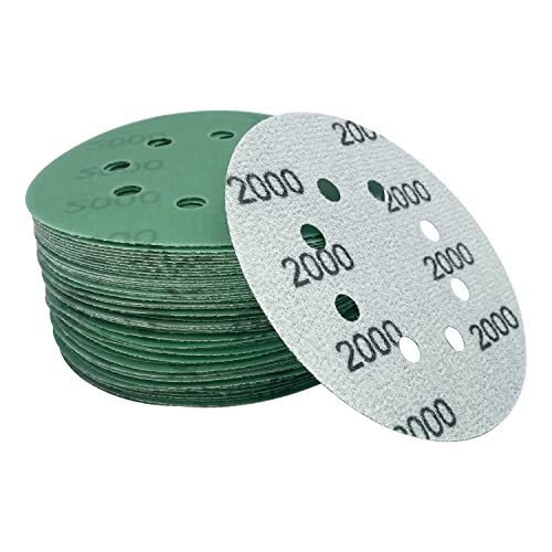30 Stück Schleifscheiben Set 125mm 8 Löcher Schleifpapier 400 600 800 1000 1500 2000 Cover